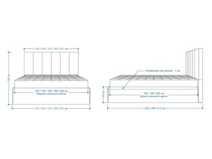Кровать Lonax Милана велюр Dolly-17 (с подъемным механизмом) 140х200