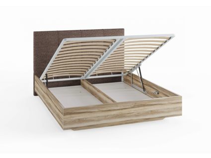 Кровать Сонум Victoria Ясень Анкор + Кашемир Бежевый (с подъемным механизмом) 90х200
