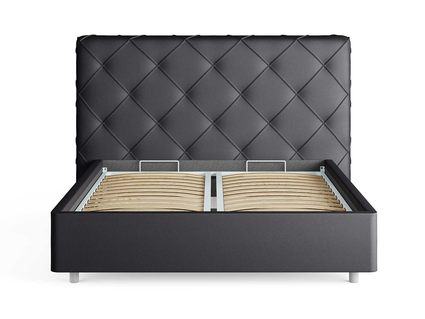 Кровать Сонум Manhattan Экокожа Коричневый (с основанием)