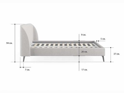 Кровать Сонум Rosa Рогожка Деним 200х200