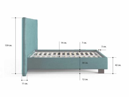 Кровать Сонум Barbara Кашемир Светло-серый (с подъемным механизмом) 200х200